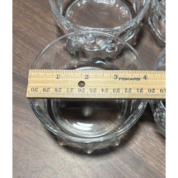 Set Of 4 Arcoroc France Dimpled Glass Bowls 4" Diameter Fruit/Dessert Stackable - Picture 6 of 6
